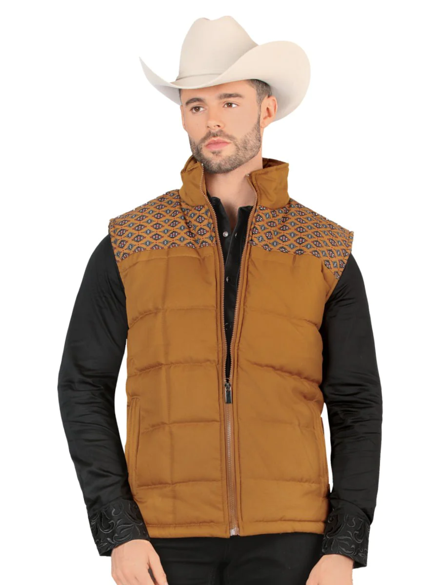 Chaleco Vaquero Acolchado Ultraligero para Hombre 'Montero' - ID: 10005 Western Vest Montero Camel