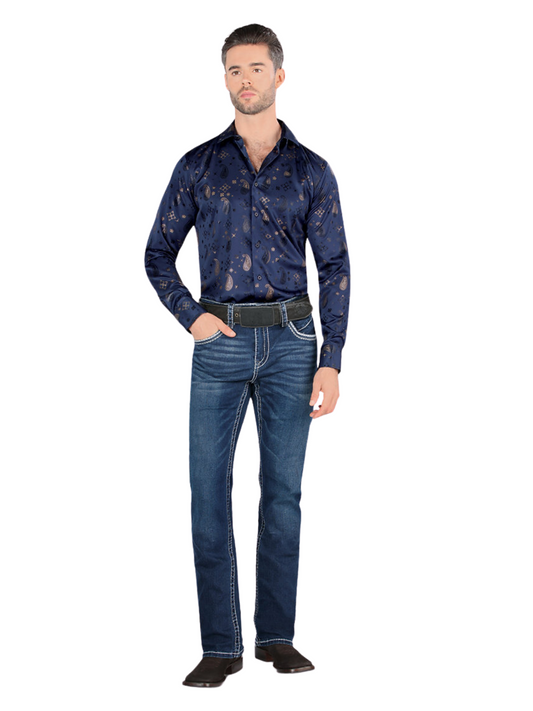 Pantalon Vaquero de Mezclilla Stretch para Hombre 'Montero' - ID: 4600 Denim Jeans Montero Dark Blue