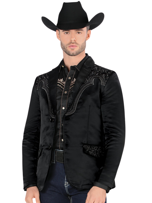 Saco Vaquero Bordado para Hombre 'Montero' - ID: 2179 Sacos Vaqueros Montero Black/Charcoal