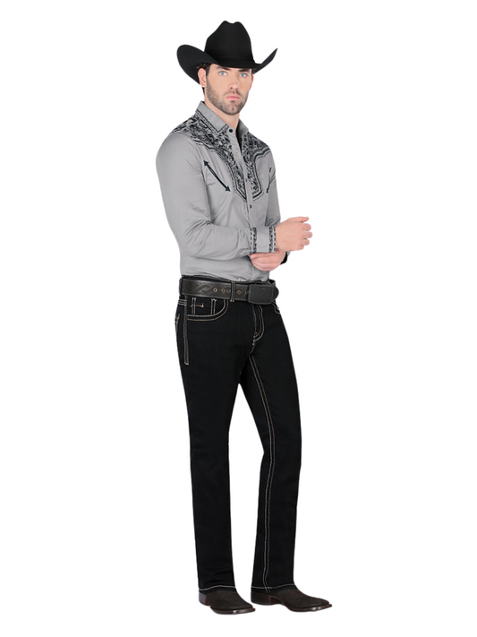 Pantalon Vaquero de Mezclilla Stretch para Hombre 'Montero' - ID: 4604 Denim Jeans Montero Black