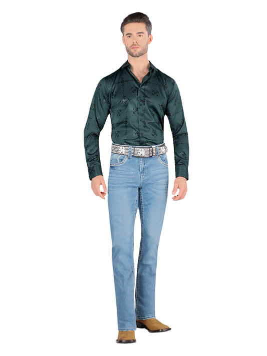 Pantalon Vaquero de Mezclilla Stretch para Hombre 'Montero' - ID: 4605 Denim Jeans Montero Light Blue