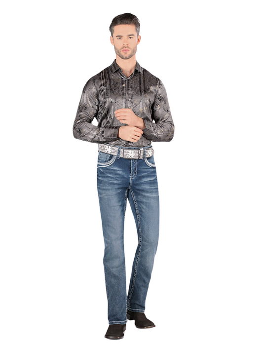 Pantalon Vaquero de Mezclilla Stretch para Hombre 'Montero' - ID: 4608 Denim Jeans Montero Medium Blue