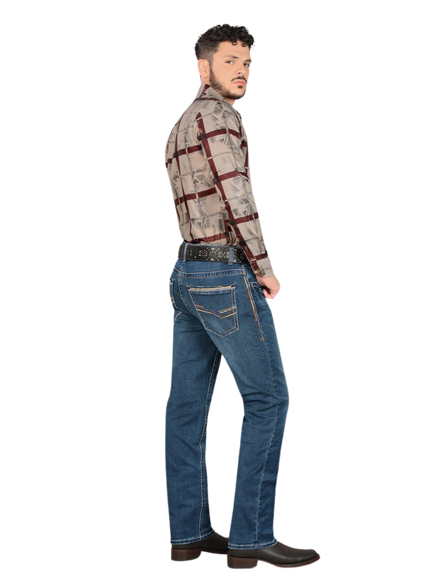 Pantalon Vaquero de Mezclilla Stretch Boot Cut para Hombre 'Montero' - ID: 4626 Pantalones de Vaquero Montero 