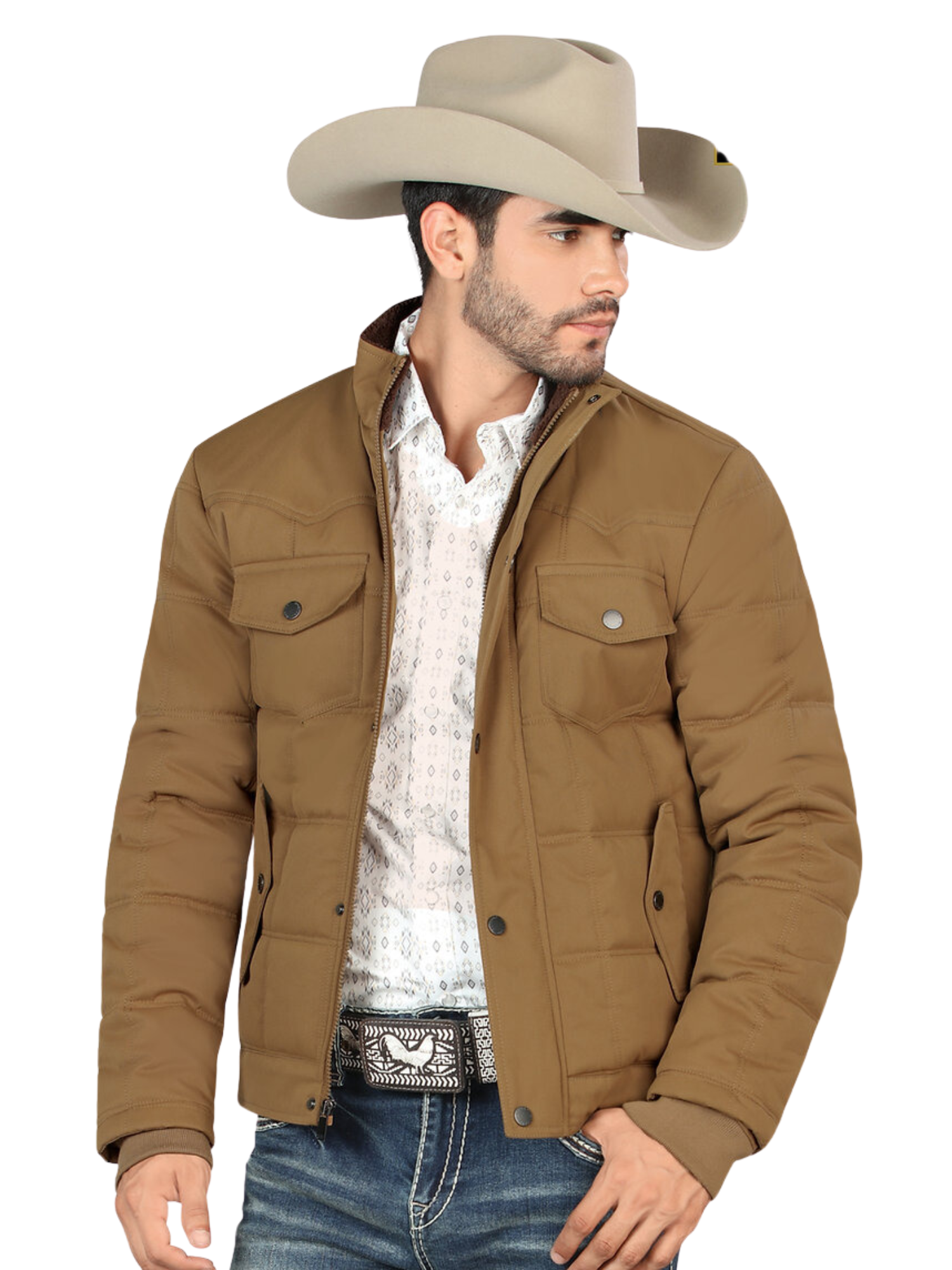 Chamarra Casual Termica de Forro Afelpado (Tipo Borrego) para Hombre 'Montero' - ID: 0894 Chamarras Termicas Montero Camel