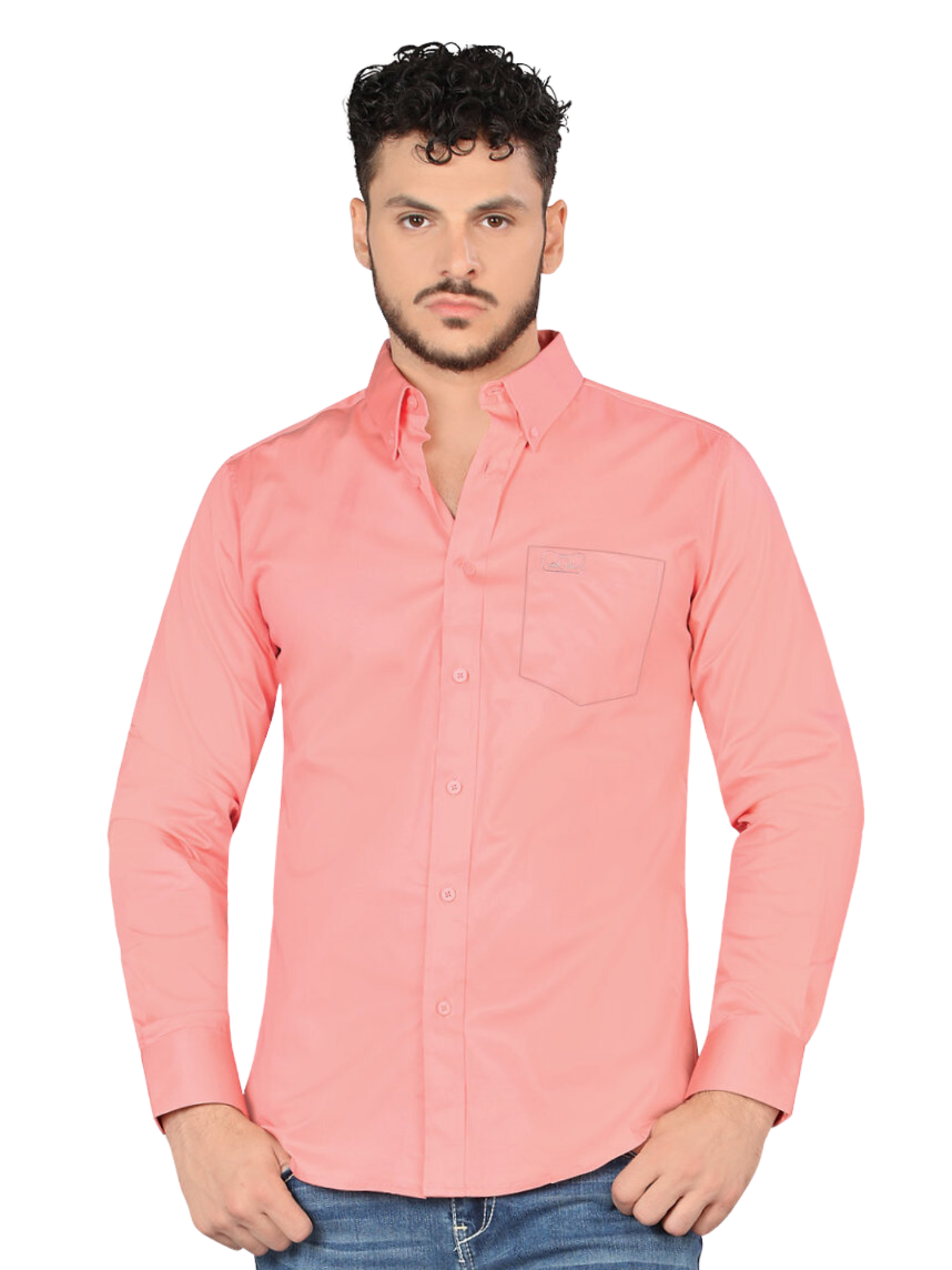 Camisa Casual Lisa Manga Larga para Hombre 'Montero' - ID: 0463 Camisas Lisas Montero