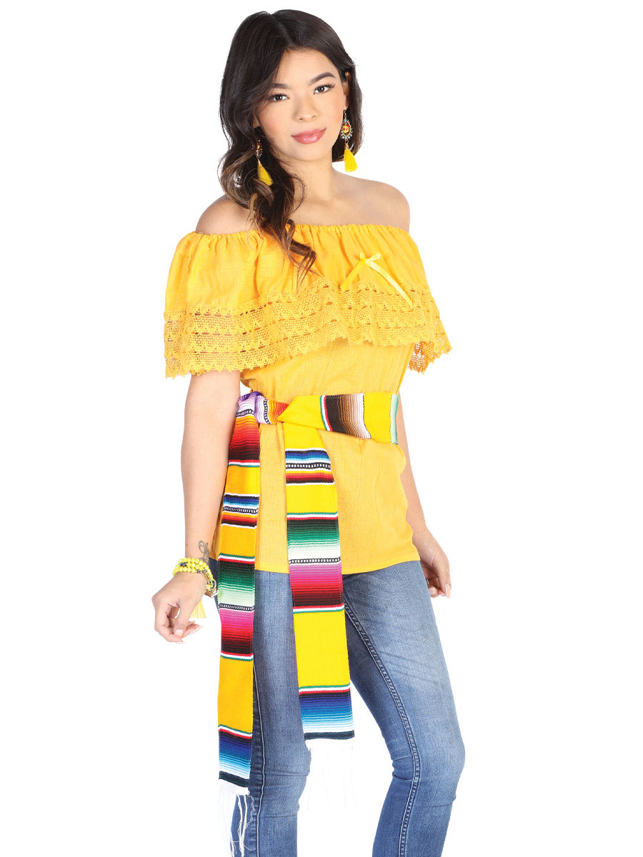 Blusa Artesanal de Olan para Mujer Blusas Artesanales Mexico Artesanal Yellow