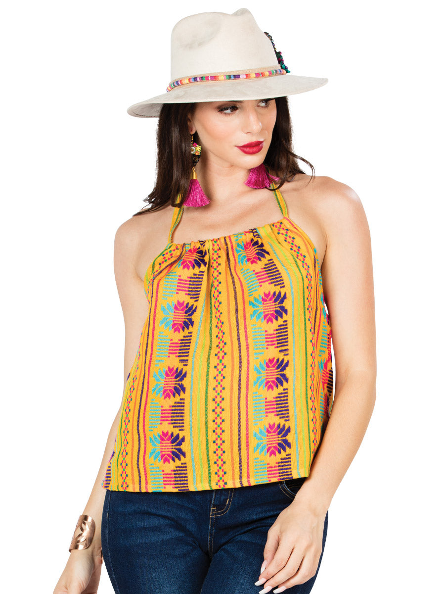 Blusa Artesanal Cambaya de Tirantes para Mujer Blusas Artesanales Mexico Artesanal Yellow