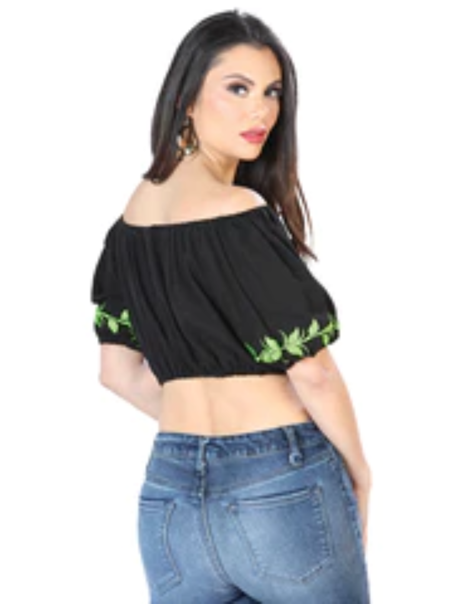 Blusa Corta Artesanal Manga Corta Bordada de Flores para Mujer Blusas Artesanales Mexico Artesanal 