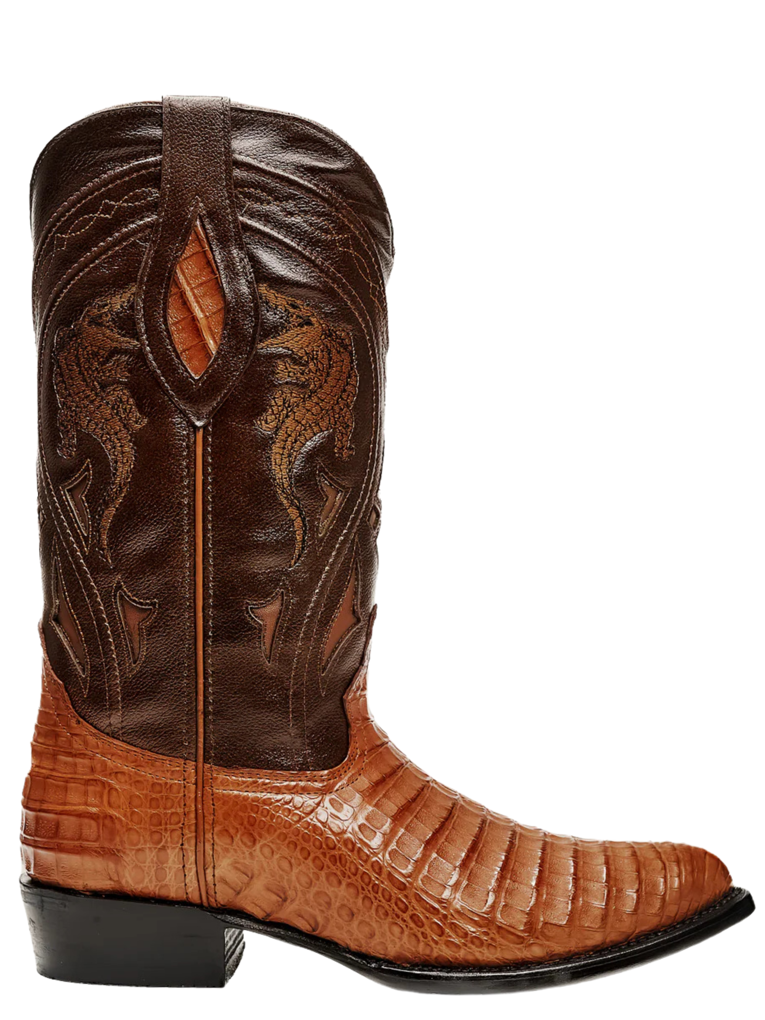 Botas Vaqueras Exoticas de Caiman Belly Original para Hombre 'Rodeo Cartie' - ID: 908CO Botas Caiman Original Rodeo Cartie 