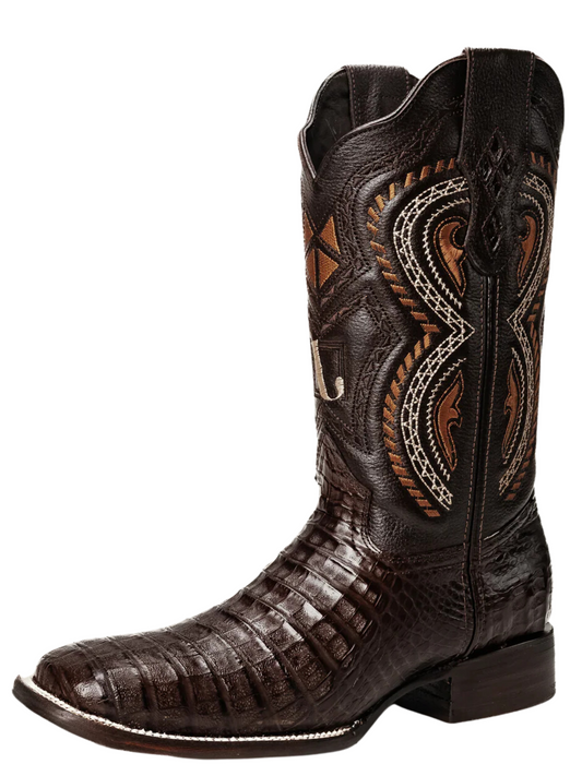 Botas Vaqueras Rodeo Exoticas de Caiman Original para Hombre 'Joe Boots' - ID: 706CA Botas Caiman Original Joe Boots Cafe