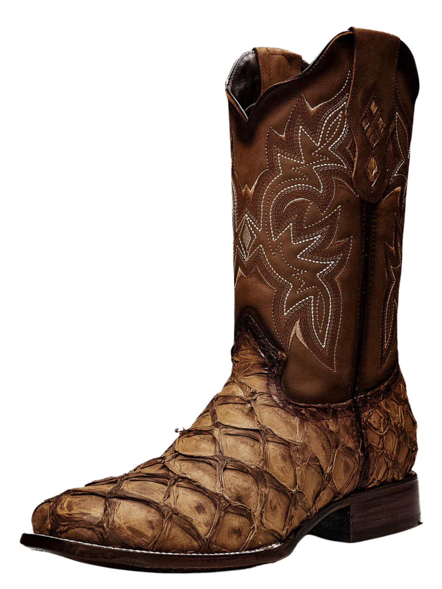 Botas Vaqueras Rodeo Exoticas de Pirarucu Fish Original para Hombre 'Rodeo Cartie' - ID: 761OR Botas Monster Fish Original Rodeo Cartie Orix