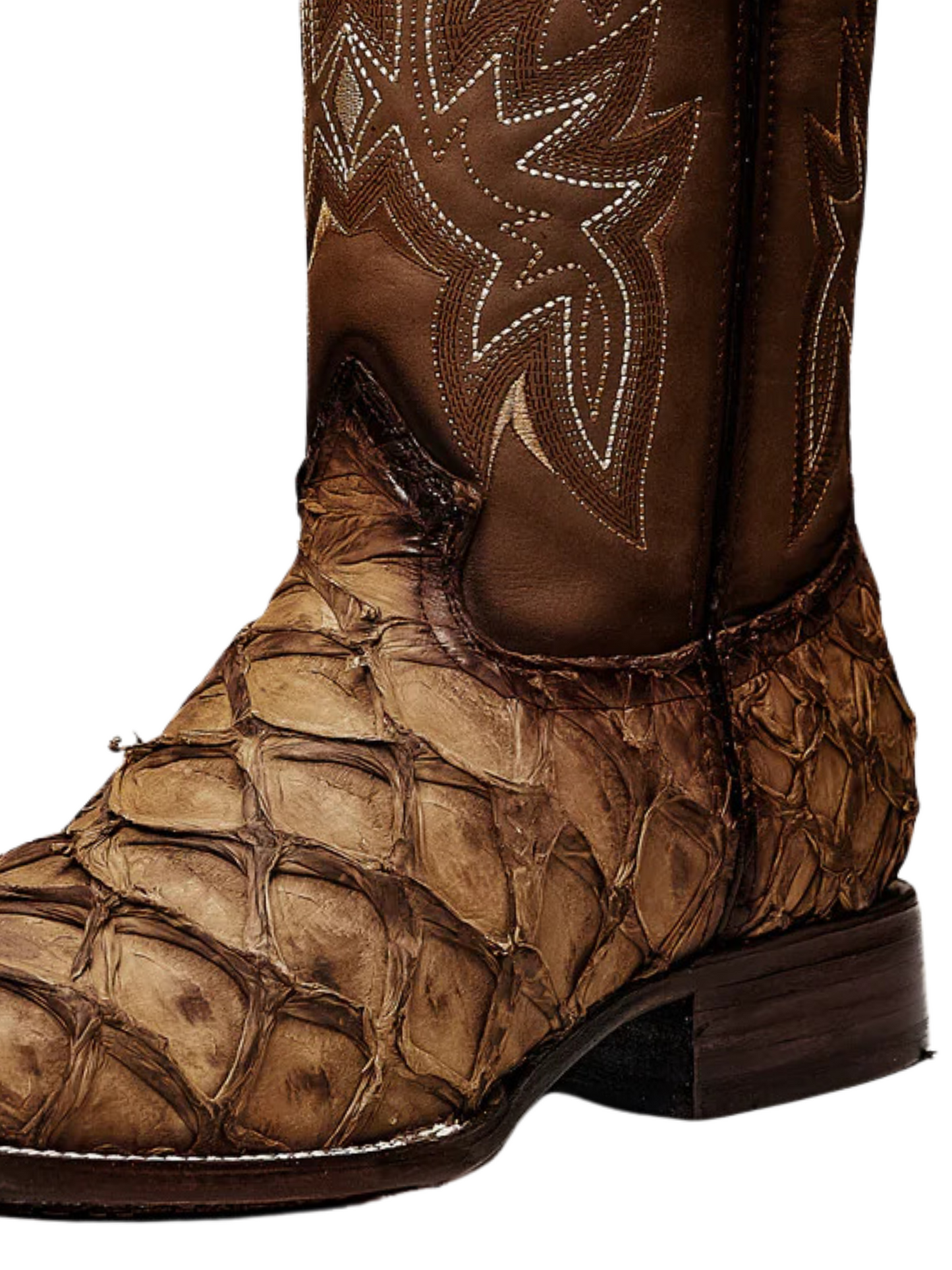 Botas Vaqueras Rodeo Exoticas de Pirarucu Fish Original para Hombre 'Rodeo Cartie' - ID: 761OR Botas Monster Fish Original Rodeo Cartie 