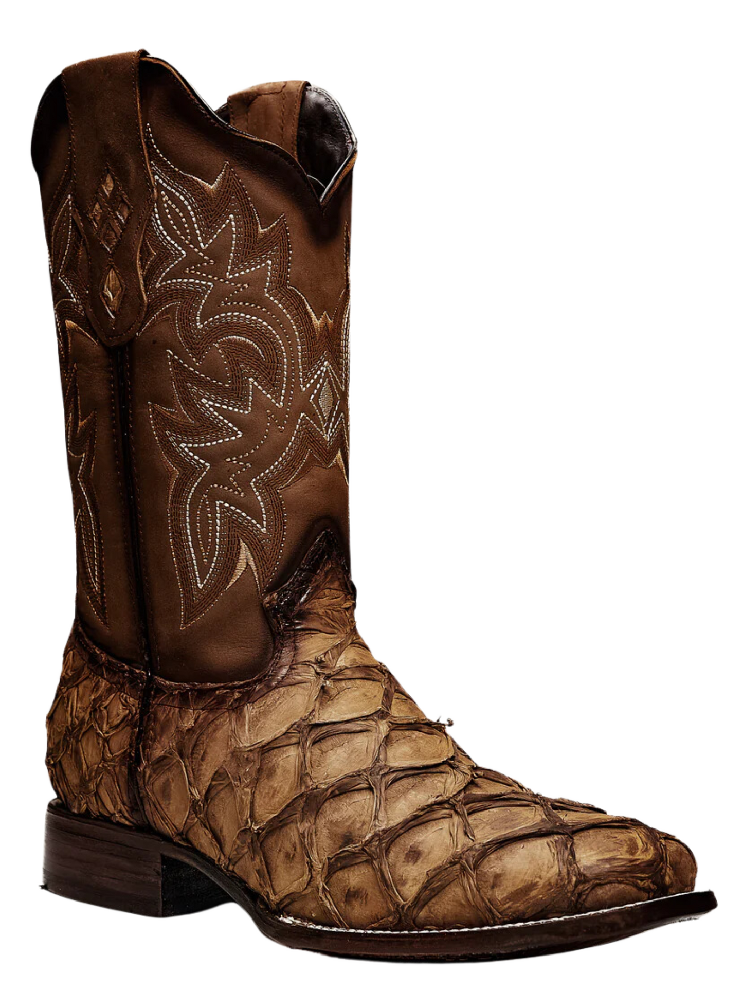 Botas Vaqueras Rodeo Exoticas de Pirarucu Fish Original para Hombre 'Rodeo Cartie' - ID: 761OR Botas Monster Fish Original Rodeo Cartie 