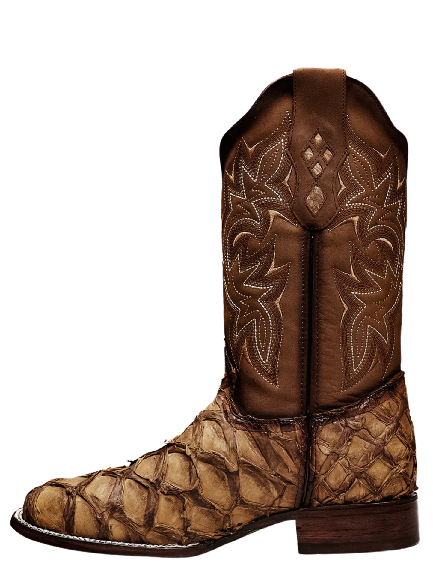 Botas Vaqueras Rodeo Exoticas de Pirarucu Fish Original para Hombre 'Rodeo Cartie' - ID: 761OR Botas Monster Fish Original Rodeo Cartie 