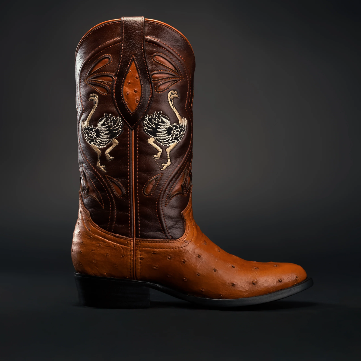 Original Men's Exotic Ostrich Cowboy Boots 'Rodeo Cartie' - ID: 903SH