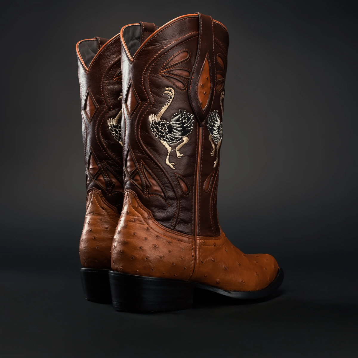 Original Men's Exotic Ostrich Cowboy Boots 'Rodeo Cartie' - ID: 903SH