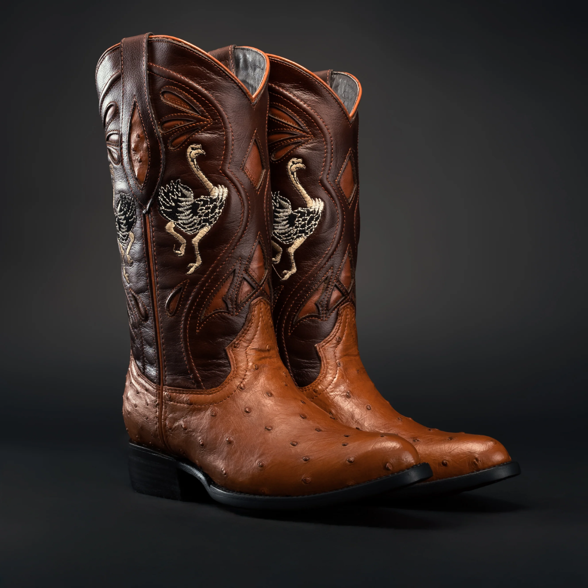 Original Men's Exotic Ostrich Cowboy Boots 'Rodeo Cartie' - ID: 903SH