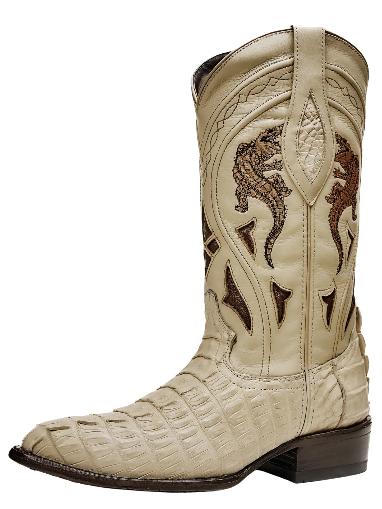 Botas Vaqueras Exoticas de Caiman Belly Original para Hombre 'Rodeo Cartie' - ID: 908HU Botas Caiman Original Rodeo Cartie Hueso