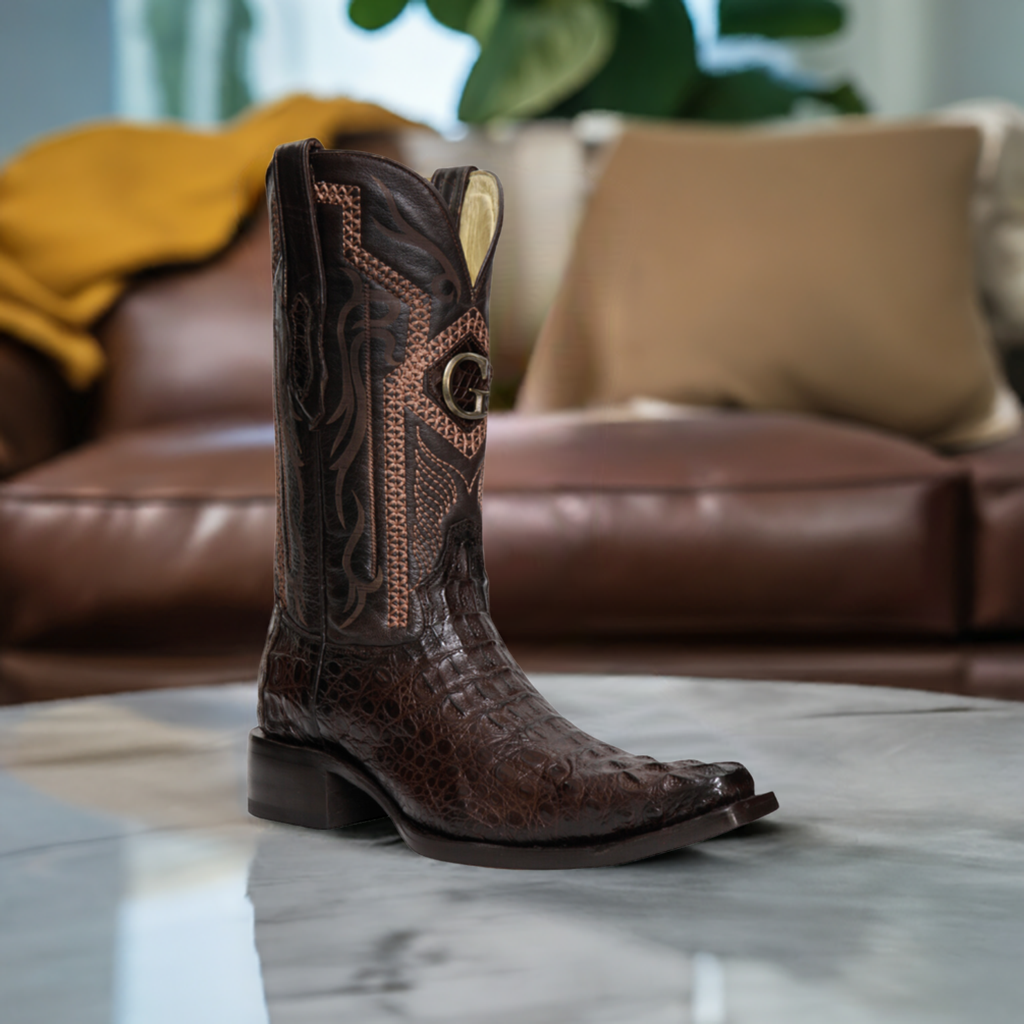 Exotic Caiman Nape Original Cowboy Boots for Men 'El General' - ID: 45082