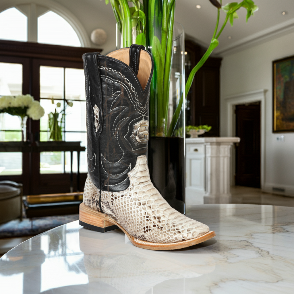 Botas Vaqueras Exoticas de Python Original para Hombre 'El General' - ID: 45501 Botas Python Original El General