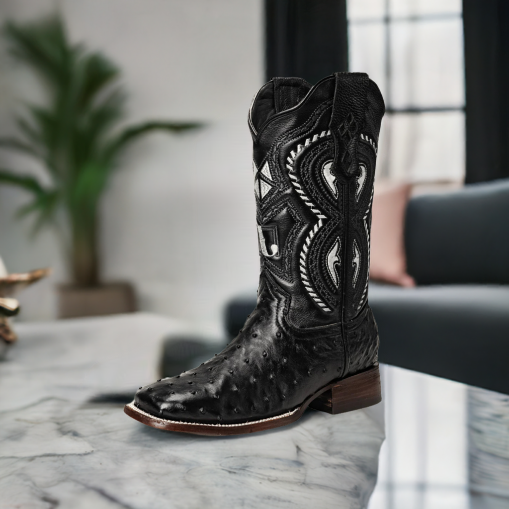 Original Men's Ostrich Exotic Rodeo Cowboy Boots 'Joe Boots' - ID: 703NE