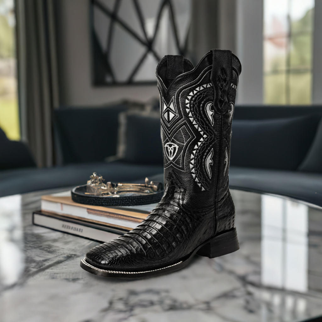 Original Caiman Exotic Rodeo Cowboy Boots for Men 'Joe Boots' - ID: 706NE