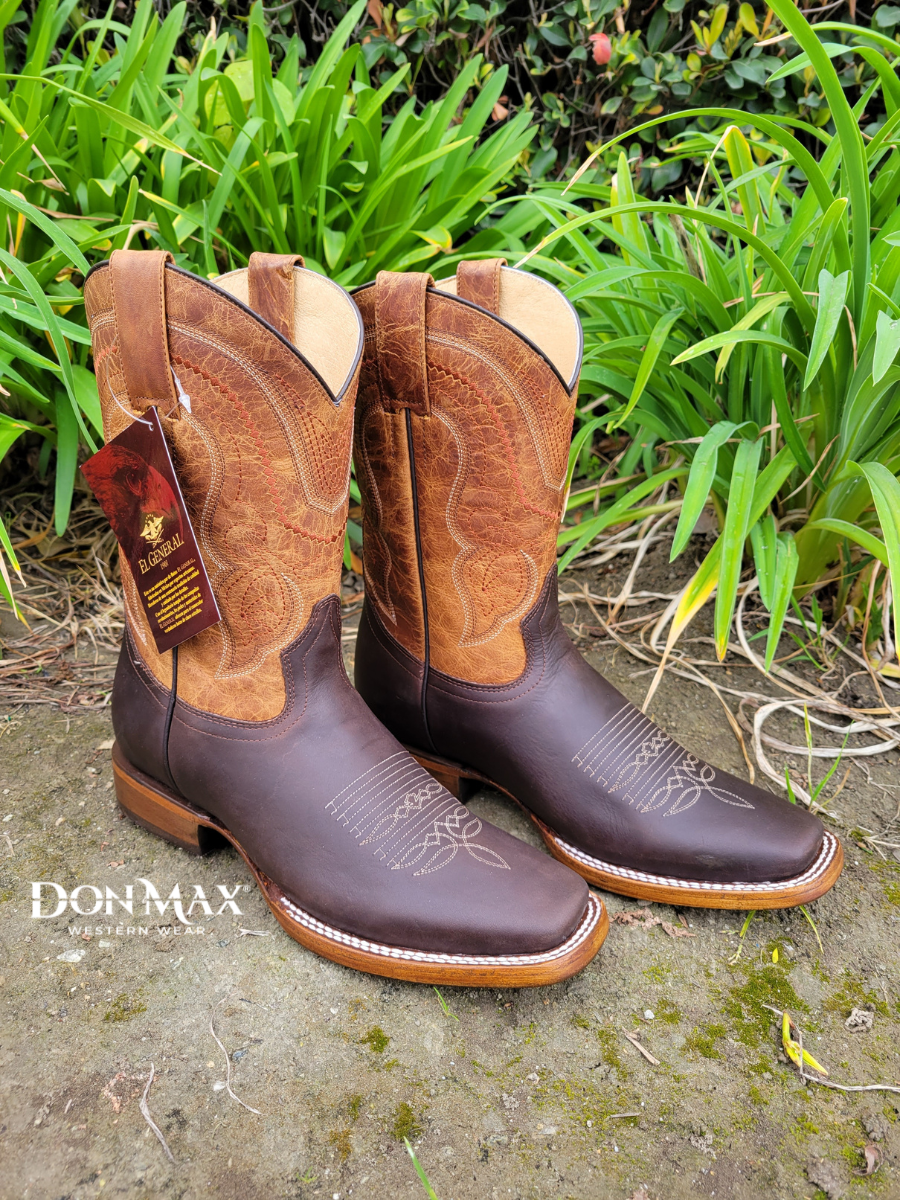 Botas Vaqueras Rodeo Clasicas de Piel Genuina para Hombre 'El General' - ID: 42996 Botas Piel Genuina El General 