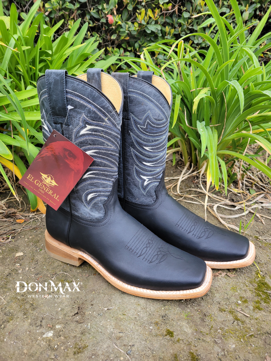 Botas Vaqueras Rodeo Clasicas de Piel Genuina para Hombre 'El General' - ID: 42994 Botas Piel Genuina El General 