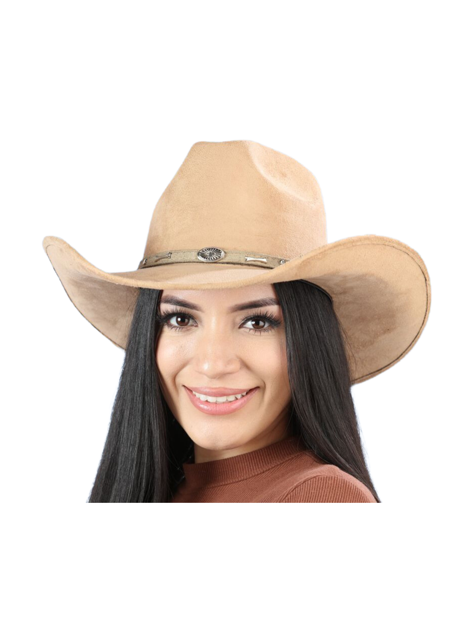 Sombrero Vaquero Horma Indiana de Gamuza Faux para Mujer / Unisex 'El General' Sombreros Vaqueros El General