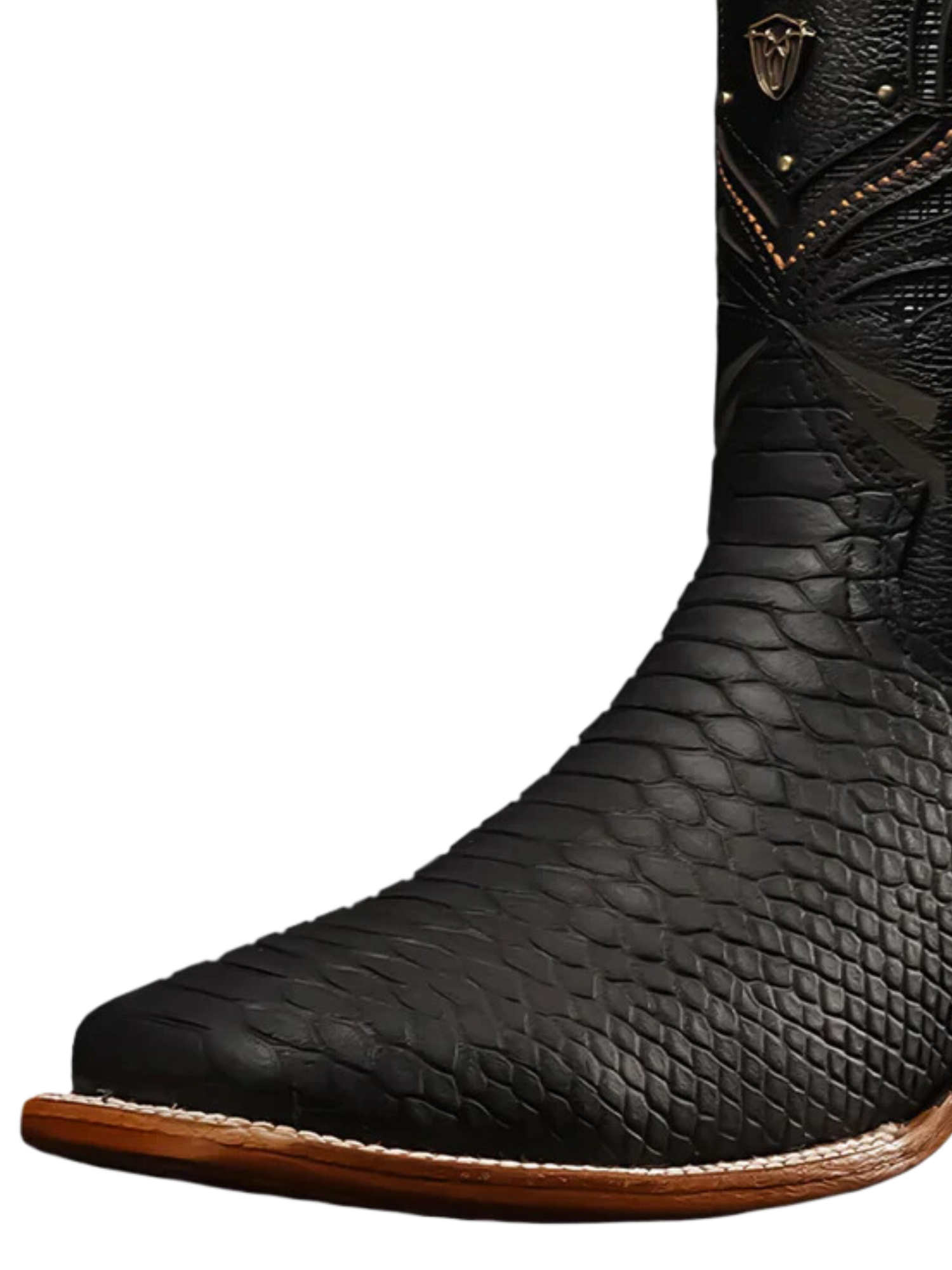 Botas Vaqueras Rodeo de Mamba Python Grabado en Piel Genuina para Hombre 'Rodeo Cartie' - ID: RC-MAM-BL Botas Python Print Rodeo Cartie 