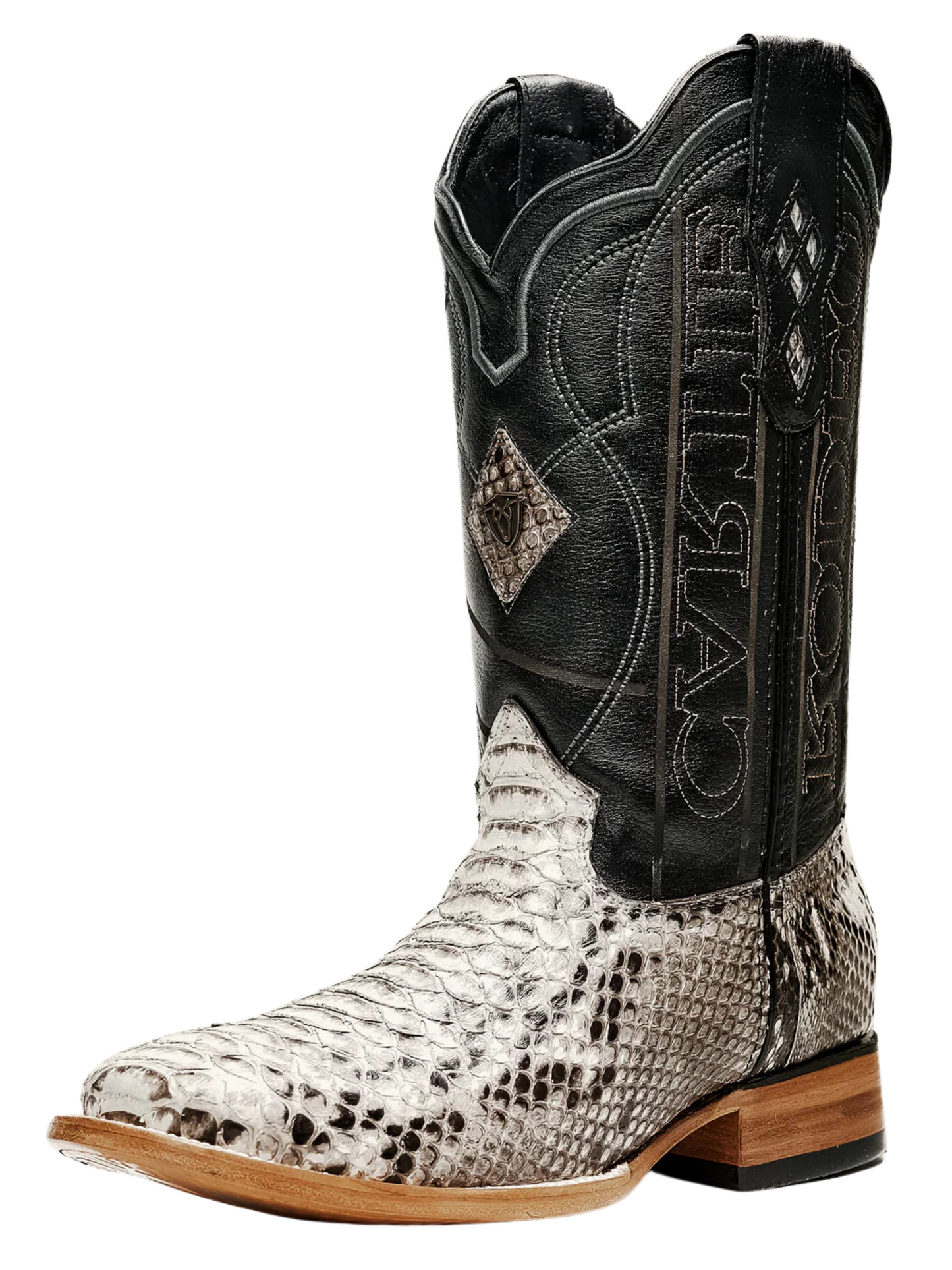 Botas Vaqueras Rodeo Exoticas de Python Original para Hombre 'Rodeo Cartie' - ID: RC-PYT-NA Botas Python Original Rodeo Cartie Natural