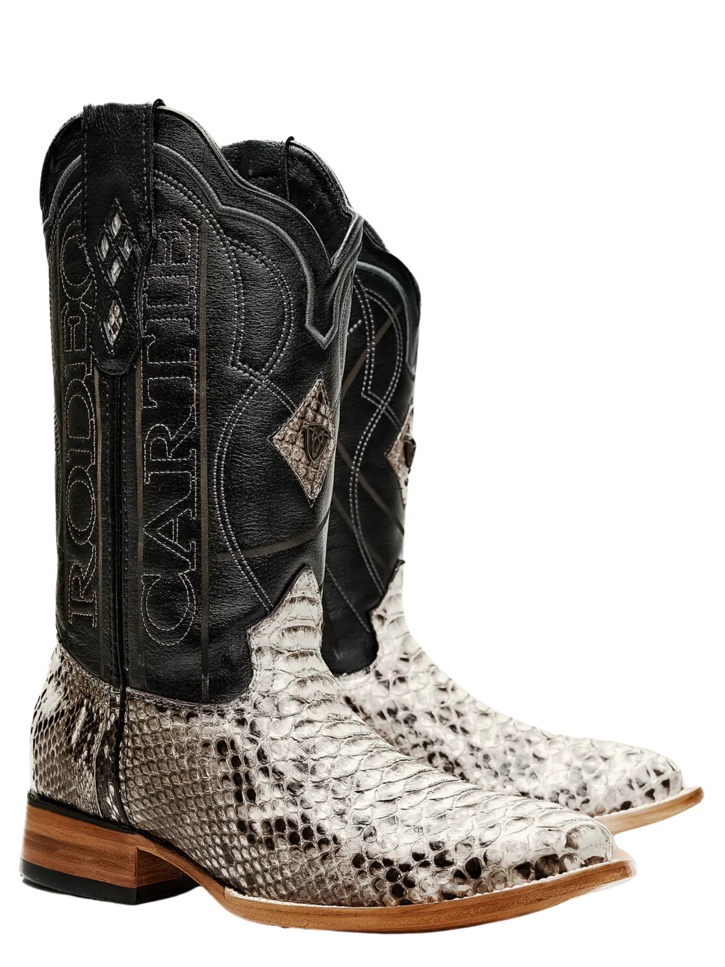 Botas Vaqueras Rodeo Exoticas de Python Original para Hombre 'Rodeo Cartie' - ID: RC-PYT-NA Botas Python Original Rodeo Cartie 