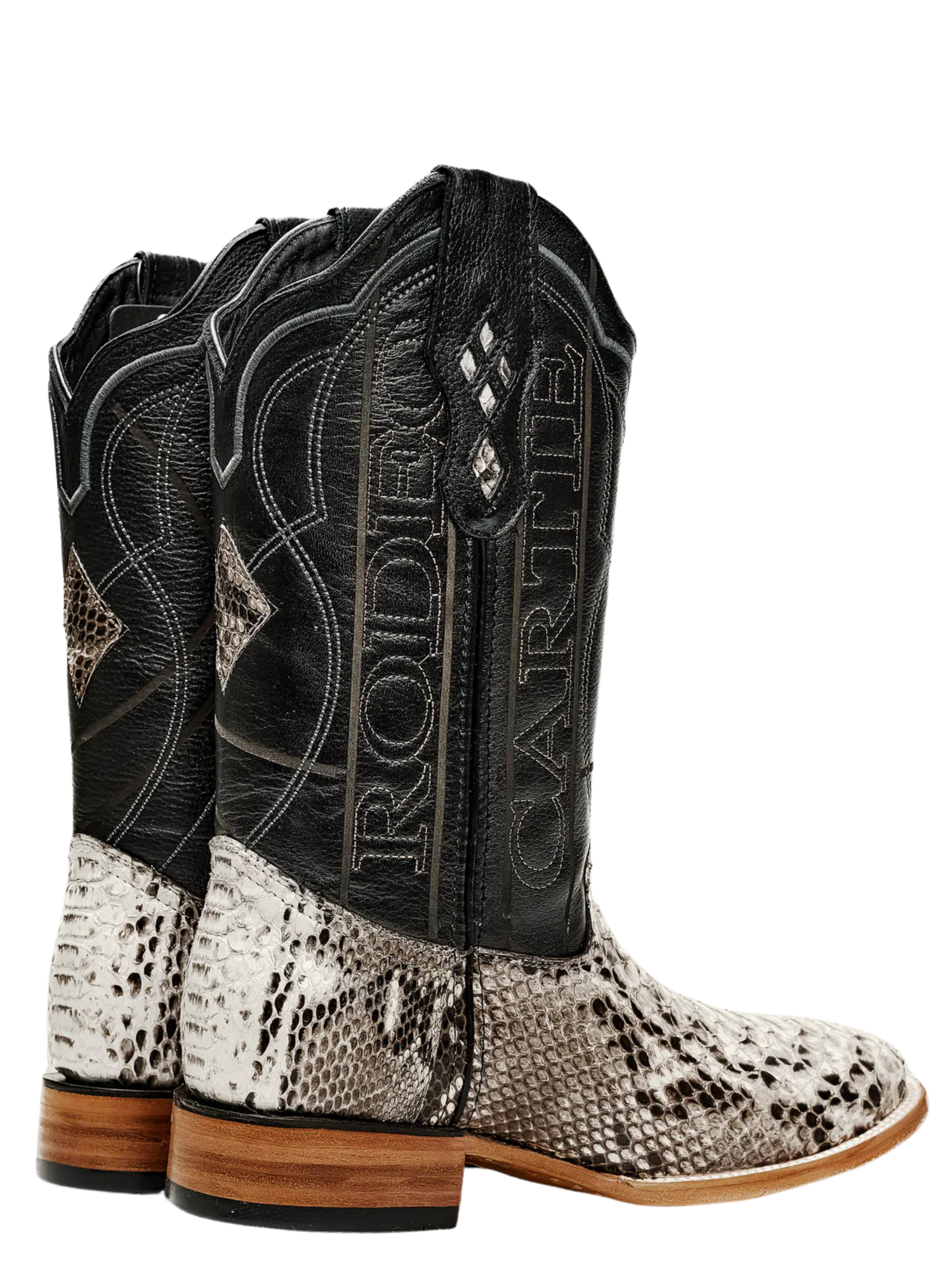 Botas Vaqueras Rodeo Exoticas de Python Original para Hombre 'Rodeo Cartie' - ID: RC-PYT-NA Botas Python Original Rodeo Cartie 