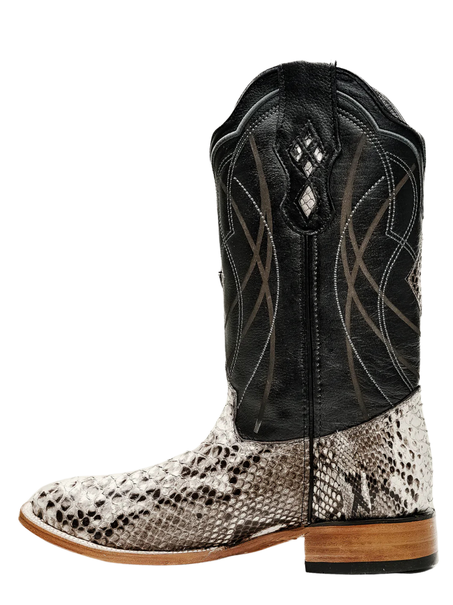 Botas Vaqueras Rodeo Exoticas de Python Original para Hombre 'Rodeo Cartie' - ID: RC-PYT-NA Botas Python Original Rodeo Cartie 