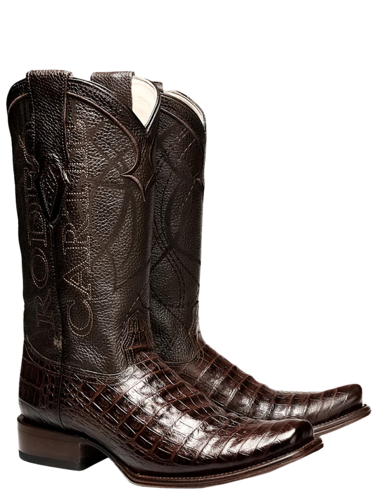 Botas Vaqueras Denver de Caiman Grabado en Piel Genuina para Hombre 'Rodeo Cartie' - ID: RC-DEN-CA Botas Caiman Print Rodeo Cartie 