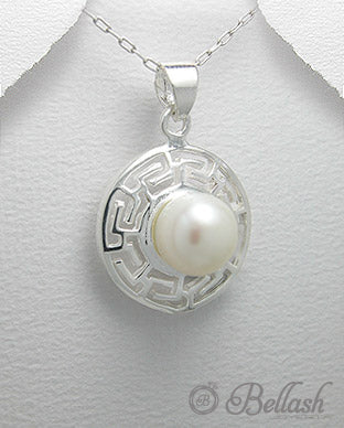 Dije Artesanal de Plata Ley 925 y Perla de Agua Dulce - 925 Sterling Silver and Freshwater Pearl Handmade Pendant - ID: 25382325 Bellash