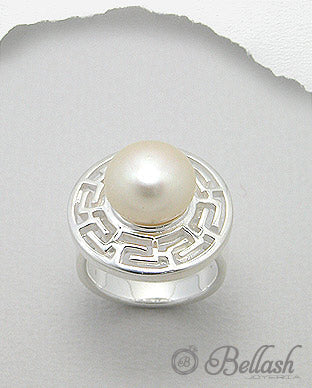 Anillo Artesanal de Plata Ley 925 y Perla de Agua Dulce - 925 Sterling Silver and Freshwater Pearl Handmade Ring - ID: 25382326 Bellash