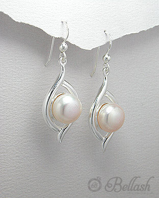 Aretes Colgantes Artesanales de Plata Ley 925 y Perlas de Agua Dulce - 925 Sterling Silver and Freshwater Pearls Handmade Dangle Earrings - ID: 25382332 Bellash