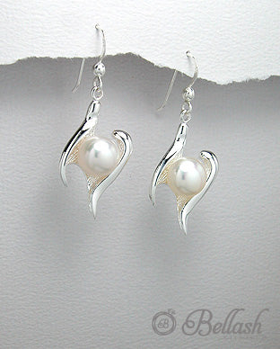 Aretes Colgantes Artesanales de Plata Ley 925 y Perlas de Agua Dulce - 925 Sterling Silver and Freshwater Pearls Handmade Dangle Earrings - ID: 25382442 Bellash