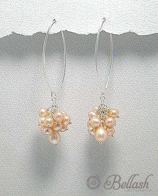 Aretes Colgantes de Perlas de Agua Dulce y Plata Ley 925 - Freshwater Pearls and 925 Sterling Silver Dangle Earrings - ID: 28515228 Bellash