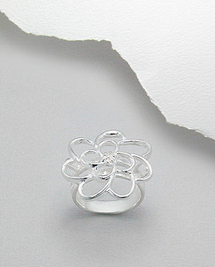 Anillo de Flor Artesanal de Plata Ley 925 - 925 Sterling Silver Handmade Flower Ring - ID: 547066564 Bellash