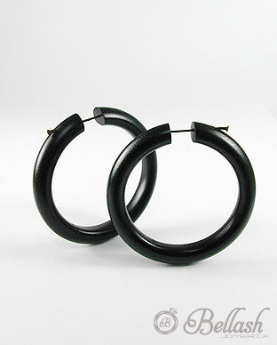 Arracadas Artesanales de Madera - Wood Handmade Hoop Earrings - ID: 6679620 Bellash
