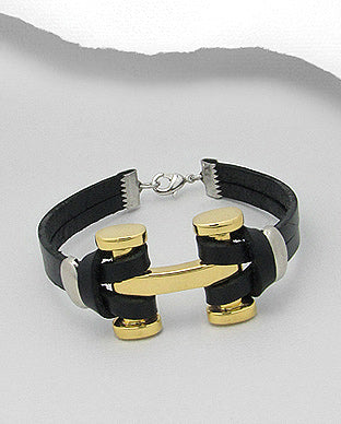 Pulsera Artesanal de Cuero y Acero Inoxidable - Genuine Leather and Stainless Steel Handmade Bracelet - ID: 78852420 Bellash